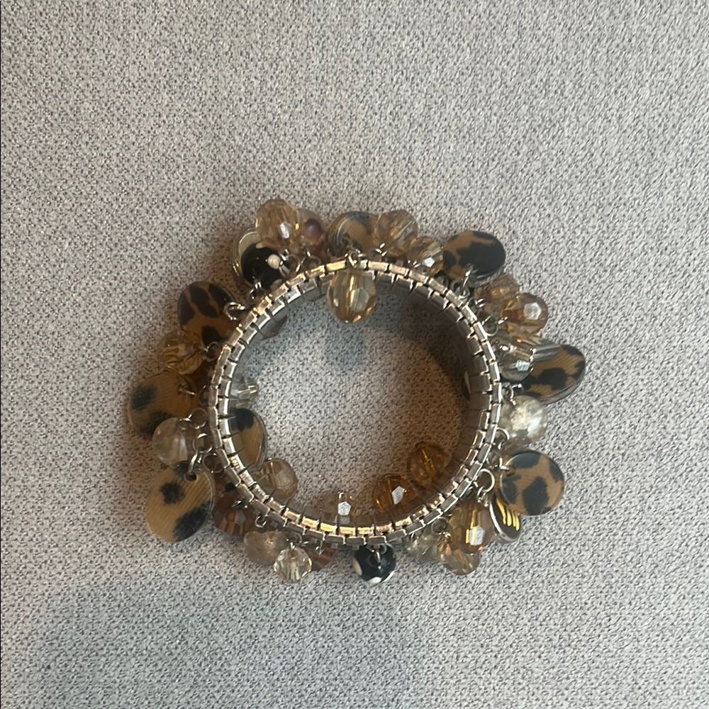 Vintage Leopard Print Beaded glass Bracelet